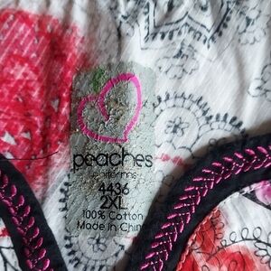 Peaches Red and Black Patterned Top